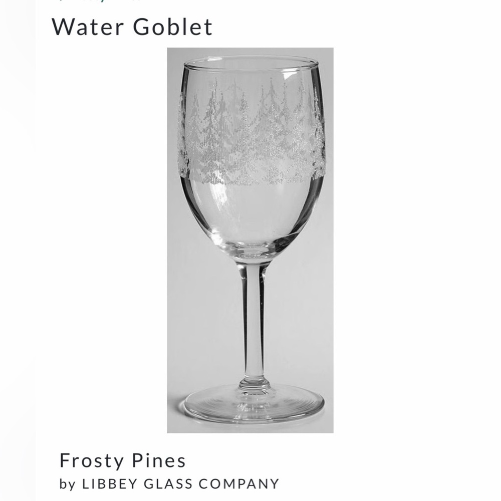 Libbey Frosty Pines Water Goblet